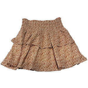 Altar'd State-Ivory Rust-Floral-Size Medium-Smocked-Ruffle-Medium-Mini Skirt-NWT